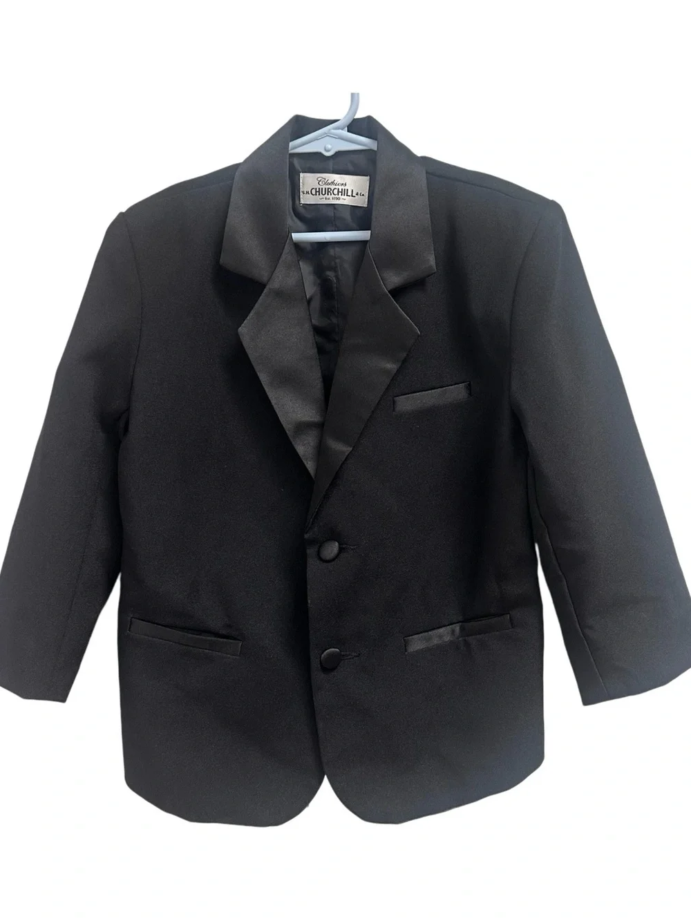 Black Boys' Tuxedo Jacket, Pants & Vest Set